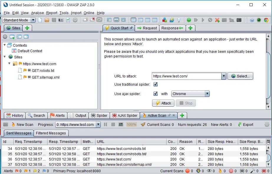OWASP ZAP 2.9.0