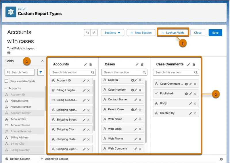 custom report types