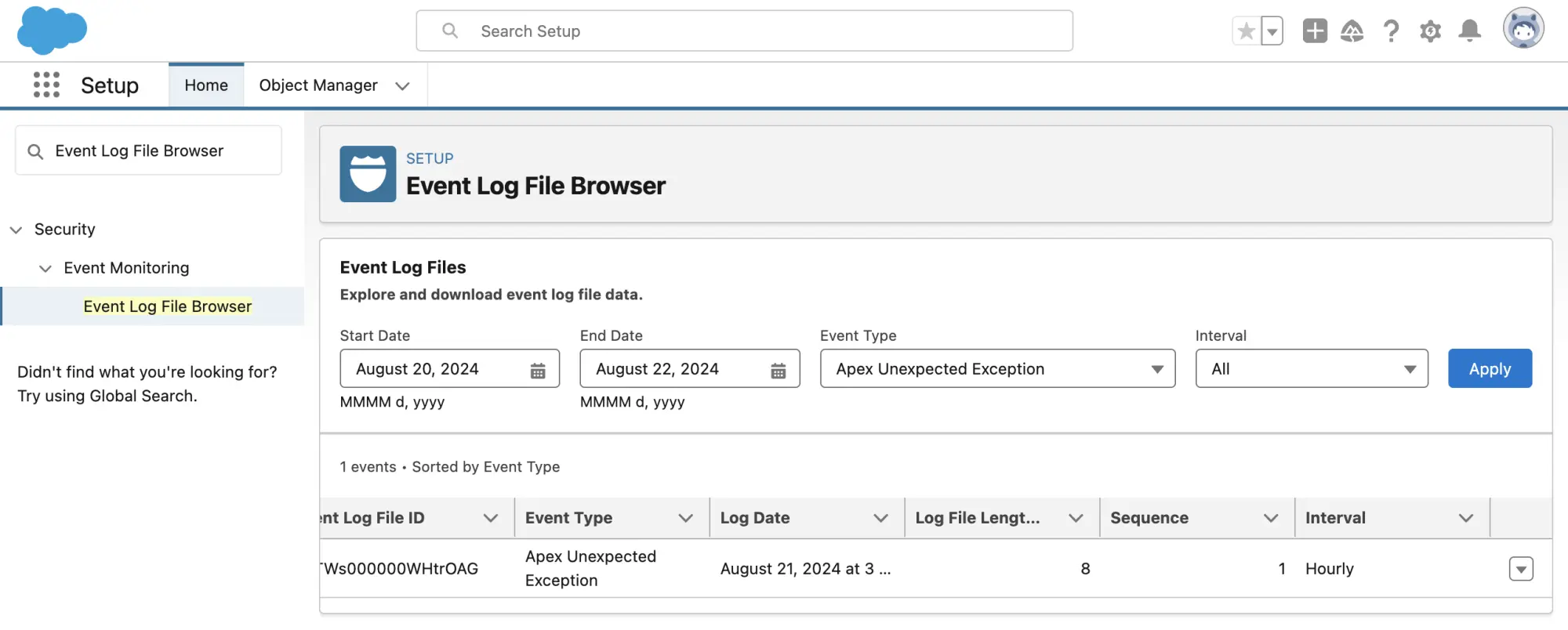 Eventlog file browser