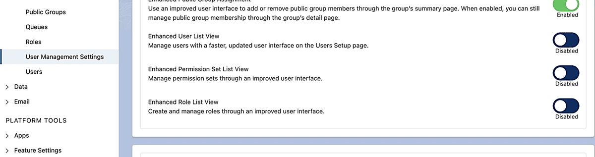 Modernized User, Role, and Permission Set Management