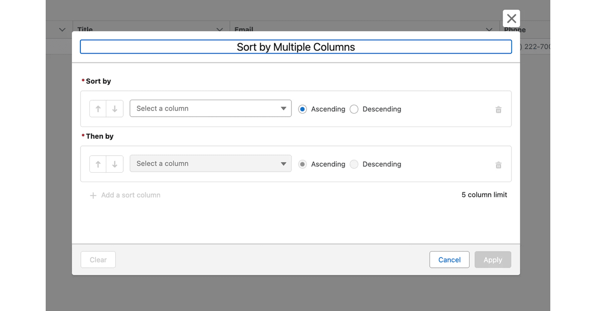Sort by Multiple Columns