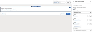 Radio Button Group Screen Component