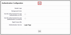 edit authentication configuration