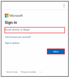 microsoft sign in