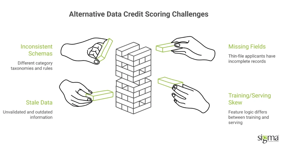 Alternate Data Credit Scoring Challenges