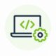 Modern Coding Laptop with Gear Icon